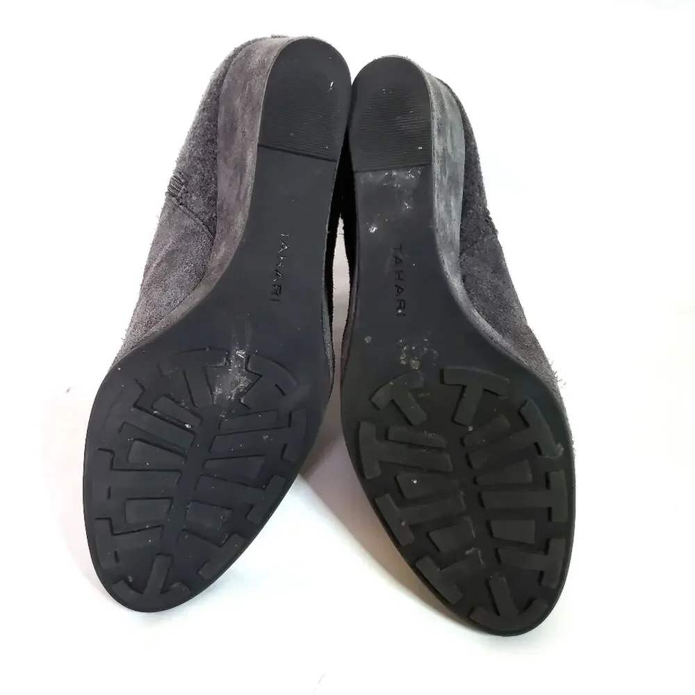 Tahari | Sutton Mixed Media Leather Suede Wedges
